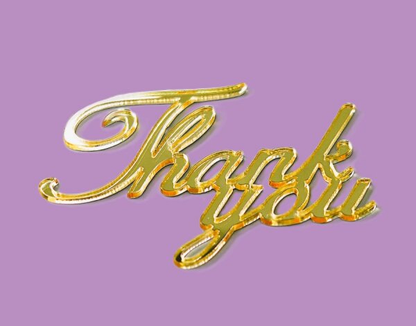 Cake Topper Acryl Gold 7 cm "Thank you" - 5 Stk.