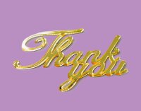 Cake Topper Acryl Gold 7 cm "Thank you" - 5 Stk.
