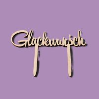 Cake Topper Holz 17 x13 cm - Glückwunsch