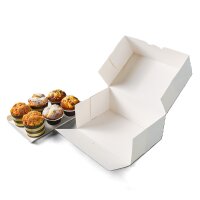 Patisserie Törtchenbox mit Tablett 24  x 16  x 10 cm