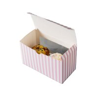 Cupcake Muffin Box 2er Cup 17,5 x 8,5 x 10 cm- PinkStripe