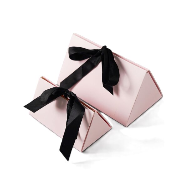 10 Stk. Geschenkbox Giftbox Patisserie Rosa mit Band - 12,7 x 7 x 7 cm