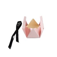 10 Stk. Geschenkbox Giftbox Patisserie Rosa mit Band - 12,7 x 7 x 7 cm
