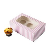 Cupcake Muffin Box 6er Cup 25,5 x 17 x 8 cm - PinkStripe...