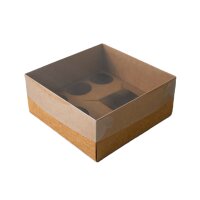 Bento Cupcake Box Patisserie- 23 x 23  x 10 cm - KRAFT