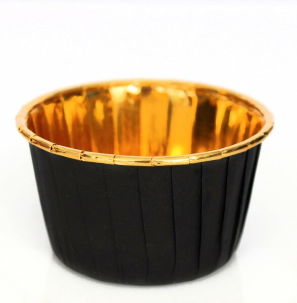 Cupcake Muffin Backförmchen Tasse 50 Stück - black/gold