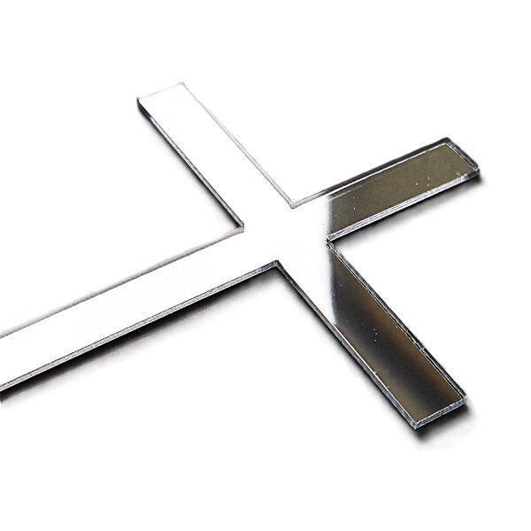 Cake Topper Acryl Silber 12 x 7 cm - Kreuz