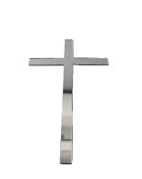 Cake Topper Acryl Silber 10 x 7 cm - Kreuz