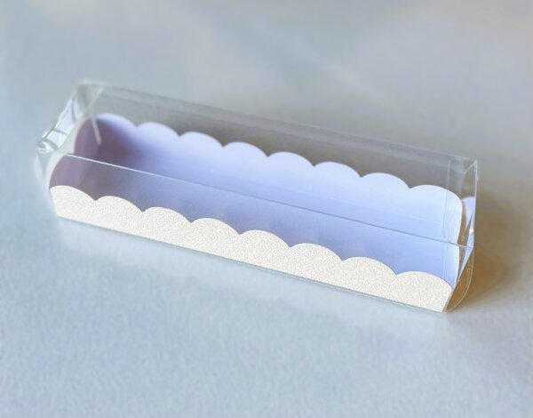 10 Stk Macaron Box 8 x 5 x 5 cm - PET + Karton