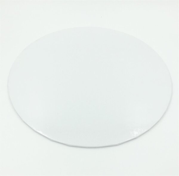 Cake Board Card ø 25 cm Weiß umgeschlagen rund 3 mm - 3 Stk