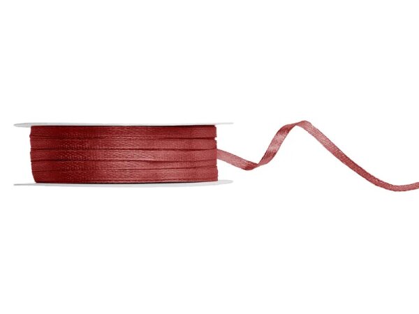 Dekoband Geschenkband Schleifenband 3mm, 50 M Rolle - Bordeaux