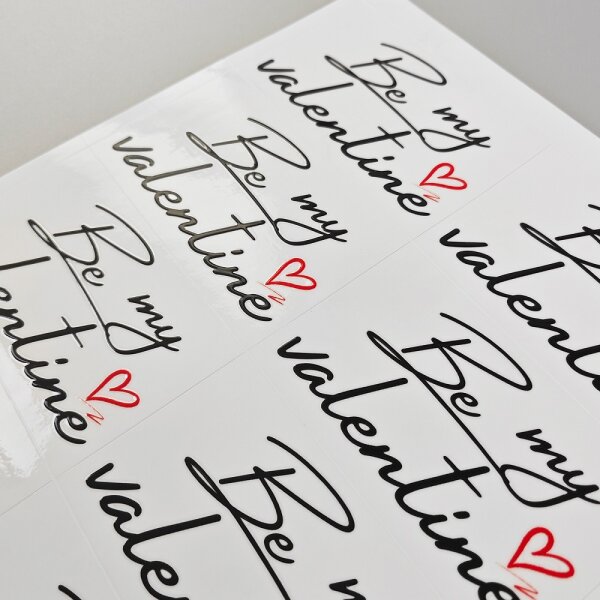 Transfer Spruch-Labels -  Be my Valentine