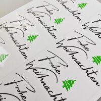 Transfer Spruch-Labels -  Frohe Weihnachten