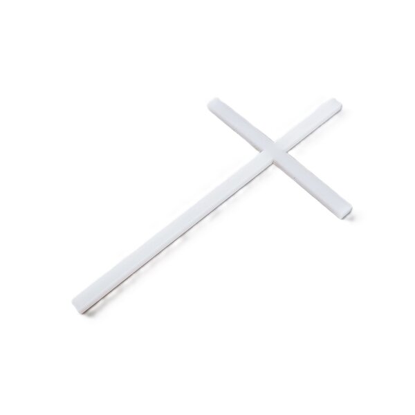 Cake Topper Kreuz schmal - Milky White