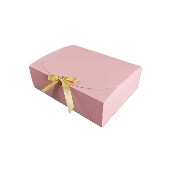 10 Stk. Patisserie Verpackung Box mit Schleife 27 x 20 x 8 cm - ROSA
