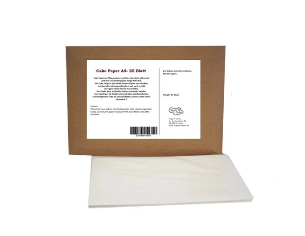 Cake Paper essbare Blätter A4- 25 Blatt