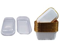 50 Stk. Cupcake Backförmchen Rechteck mit Deckel -...