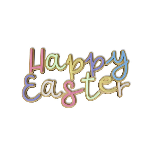 Cake Topper Ostern Holz/Acryl Pastell - Happy Easter
