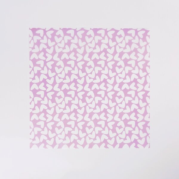 50 Blatt Fettpapier Einschlagpapier 30 x 30 cm - Heart Lilac