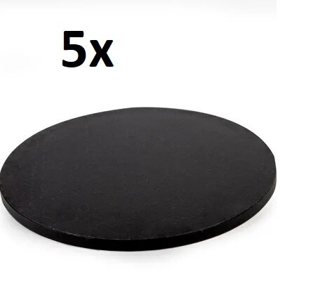 5 Stk Cake Board  25,4 cm (10 inch) - Schwarz -