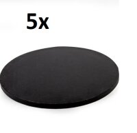 5 Stk. Cake Board RUND  35,5 cm (14 inch) - Schwarz