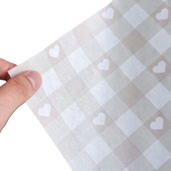 Fettpapier Einschlagpapier 25  x 25 cm - 50 Blatt - Karo Beige