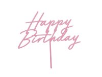 Cake Topper Rosa Acryl - Happy Birthday