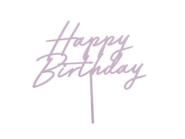 Cake Topper Lila Acryl - Happy Birthday