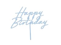 Cake Topper Nebelblau Acryl - Happy Birthday