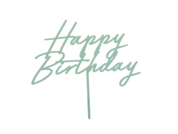 Cake Topper Grün Acryl - Happy Birthday