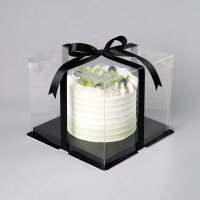 Kuchen Box transparent Tortenverpackung - 17x17x12,5 cm -...