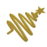 Cake Topper Weihnachten Acryl - Tannenbaum Gold