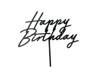 Cake Topper  Schwarz Acryl - Happy Birthday
