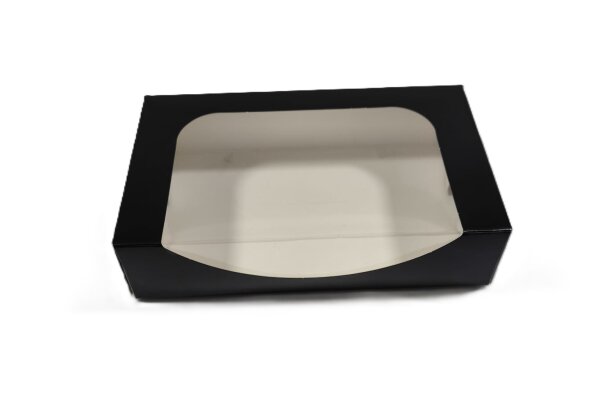 Dessert Verpackung Gebäck Schachtel - 20 x 12 x 5 cm BLACK