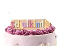 Cake Topper Einschulung Holz Acryl - STIFT Pastel