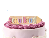 Cake Topper Einschulung Holz Acryl - STIFT Pastel