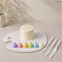 Set Cake Board Card Paint Palette + 3 Tlg. Spachtel