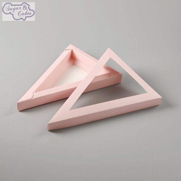 10 Stk. Triangle Cookie Gebäck Box 16x22x3 cm - Rosa