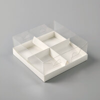 10 Stk. - 4er Patisserie Cake Verpackung Transparent - 20...