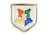 Pappteller Harry Potter Hogwarts-Wappen, 26x18 cm, beige