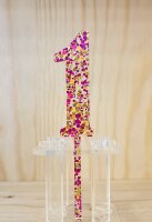 Cake Topper Acryl Glitter Pink Nr. 1-10 - AUSWAHL
