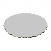 10 Stk. Cake Board Card ø 25 cm SILBER rund 1,5 mm...