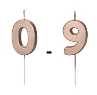 Zahlenkerze Kerze 4,5 cm Rosegold - Nummer 0-9 - AUSWAHL